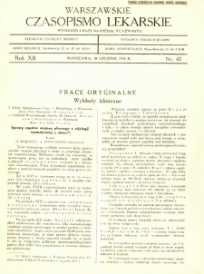 Warszawskie Czasopismo Lekarskie 1935 R.12 nr 47