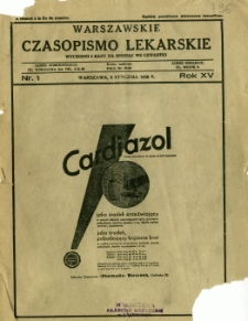 Warszawskie Czasopismo Lekarskie 1938 R.15 nr 1