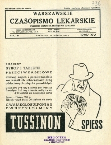 Warszawskie Czasopismo Lekarskie 1938 R.15 nr 6