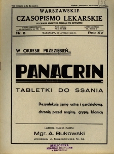 Warszawskie Czasopismo Lekarskie 1938 R.15 nr 8