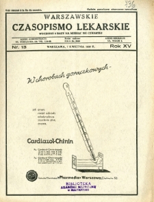 Warszawskie Czasopismo Lekarskie 1938 R.15 nr 13