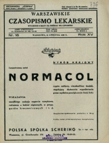 Warszawskie Czasopismo Lekarskie 1938 R.15 nr 15