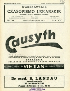 Warszawskie Czasopismo Lekarskie 1938 R.15 nr 16