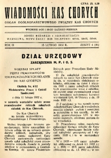Wiadomości Kas Chorych 1932 R.3 z.4