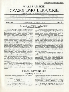 Warszawskie Czasopismo Lekarskie 1934 R.11 nr 3