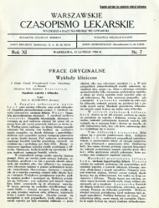 Warszawskie Czasopismo Lekarskie 1934 R.11 nr 7