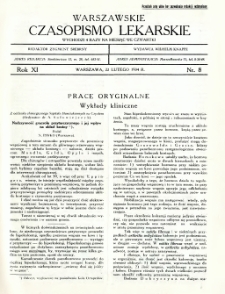 Warszawskie Czasopismo Lekarskie 1934 R.11 nr 8