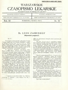 Warszawskie Czasopismo Lekarskie 1934 R.11 nr 10
