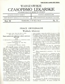 Warszawskie Czasopismo Lekarskie 1934 R.11 nr 11
