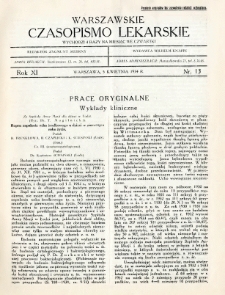Warszawskie Czasopismo Lekarskie 1934 R.11 nr 13