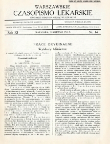 Warszawskie Czasopismo Lekarskie 1934 R.11 nr 14