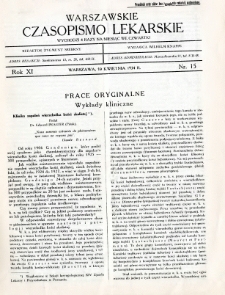 Warszawskie Czasopismo Lekarskie 1934 R.11 nr 15