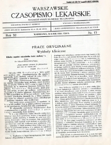 Warszawskie Czasopismo Lekarskie 1934 R.11 nr 15