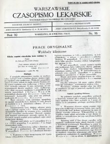 Warszawskie Czasopismo Lekarskie 1934 R.11 nr 16