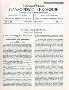 Warszawskie Czasopismo Lekarskie 1934 R.11 nr 17