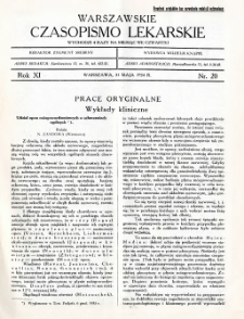 Warszawskie Czasopismo Lekarskie 1934 R.11 nr 20