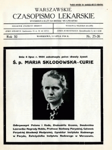Warszawskie Czasopismo Lekarskie 1934 R.11 nr 25-26