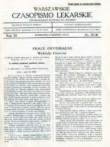 Warszawskie Czasopismo Lekarskie 1934 R.11 nr 29-30
