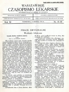 Warszawskie Czasopismo Lekarskie 1934 R.11 nr 31-32