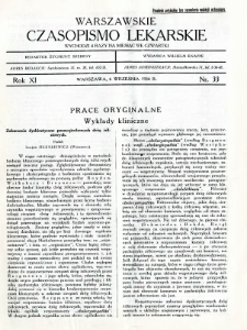 Warszawskie Czasopismo Lekarskie 1934 R.11 nr 33