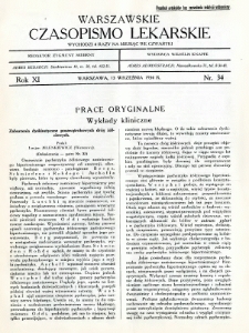 Warszawskie Czasopismo Lekarskie 1934 R.11 nr 34