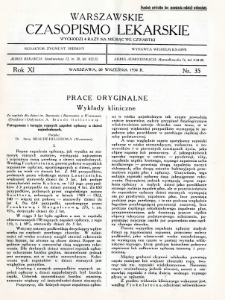 Warszawskie Czasopismo Lekarskie 1934 R.11 nr 35