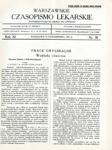 Warszawskie Czasopismo Lekarskie 1934 R.11 nr 38