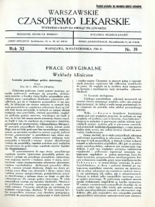 Warszawskie Czasopismo Lekarskie 1934 R.11 nr 39