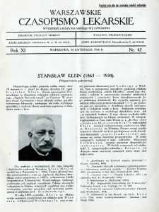 Warszawskie Czasopismo Lekarskie 1934 R.11 nr 42