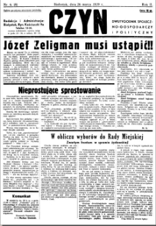 Czyn : tygodnik społeczno-gospodarczy i polityczny. 1939, nr 6