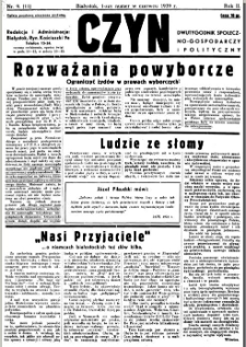 Czyn : tygodnik społeczno-gospodarczy i polityczny. 1939, nr 9
