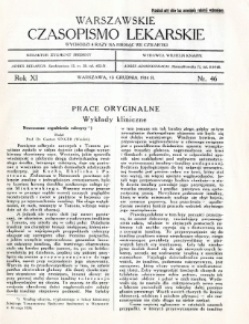 Warszawskie Czasopismo Lekarskie 1934 R.11 nr 46