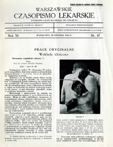 Warszawskie Czasopismo Lekarskie 1934 R.11 nr 47