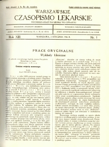 Warszawskie Czasopismo Lekarskie 1936 R.13 nr 1
