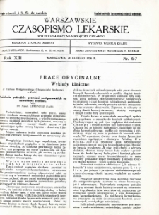 Warszawskie Czasopismo Lekarskie 1936 R.13 nr 6-7