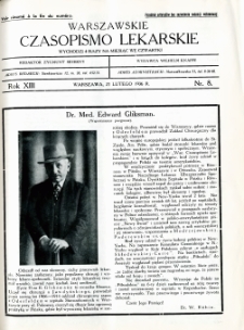 Warszawskie Czasopismo Lekarskie 1936 R.13 nr 8