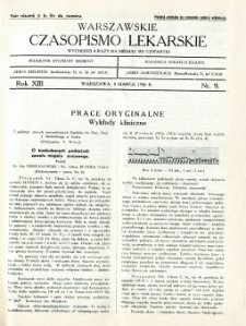 Warszawskie Czasopismo Lekarskie 1936 R.13 nr 9