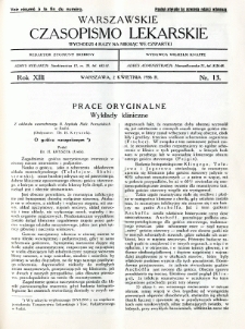 Warszawskie Czasopismo Lekarskie 1936 R.13 nr 13