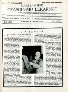 Warszawskie Czasopismo Lekarskie 1936 R.13 nr 14-15