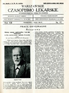 Warszawskie Czasopismo Lekarskie 1936 R.13 nr 17