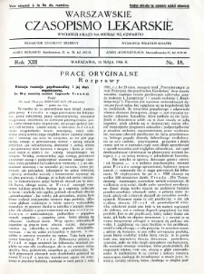 Warszawskie Czasopismo Lekarskie 1936 R.13 nr 18