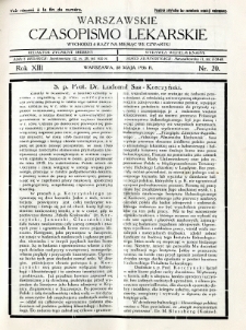 Warszawskie Czasopismo Lekarskie 1936 R.13 nr 20