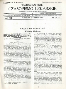 Warszawskie Czasopismo Lekarskie 1936 R.13 nr 21-22