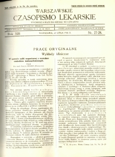 Warszawskie Czasopismo Lekarskie 1936 R.13 nr 27-28