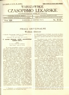 Warszawskie Czasopismo Lekarskie 1936 R.13 nr 31-32