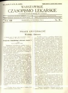 Warszawskie Czasopismo Lekarskie 1936 R.13 nr 36
