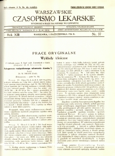 Warszawskie Czasopismo Lekarskie 1936 R.13 nr 37