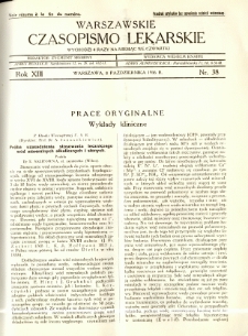 Warszawskie Czasopismo Lekarskie 1936 R.13 nr 38