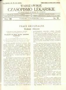 Warszawskie Czasopismo Lekarskie 1936 R.13 nr 39