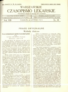 Warszawskie Czasopismo Lekarskie 1936 R.13 nr 44